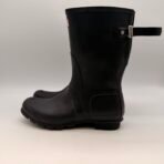 Hunter Original Short Black Rain Boots Women US 10 EU 42 Waterproof Rubber - Image 3