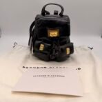 Brandon Blackwood Mini Backpack Black Leather Gold Hardware New w/ Dust Bag - Image 2