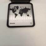 Vintage Philips Travel Alarm Clock HR5595 World Time Map Folding Germany - Image 2