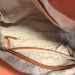 Michael Kors Hamilton Brown Leather Satchel Shoulder Bag Gold Lock MK Large - Image 8