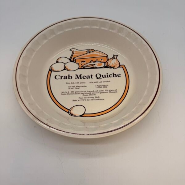 Vintage C.E. Springer Crab Meat Quiche Oven-Proof Ceramic Pie Dish