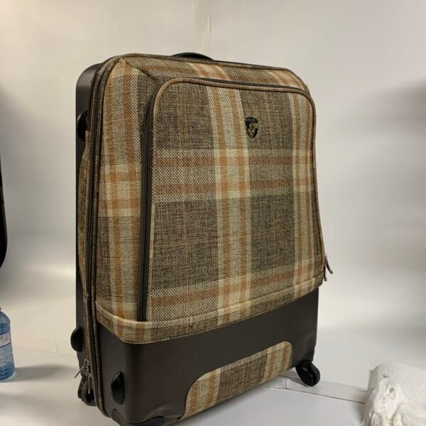 Heys Large Rolling Suitcase Spinner Luggage Plaid Fabric 29” Travel Case
