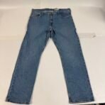 Wrangler Slim Straight Men’s Jeans 38x30 Light Wash – Used - Image 3