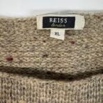 REISS London Men’s XL 100% Wool Relaxed Fit Sweater Brown Speckled Knit - Image 6