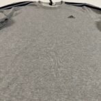 Adidas Men’s Grey Navy 3-Stripes Crewneck Sweatshirt – Size L - Image 4