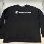 Champion Black Crewneck Sweatshirt Men’s XL Logo Spellout - Image 2