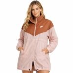 Nike Women’s Windrunner Jacket XL Pink Brown Long Windbreaker New With Tag