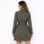DKNY Jeans Women’s Green Utility Trench Coat Belted Size L NWT - Image 2