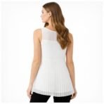 Melanie Lyne White Sleeveless Pleated Blouse Top Women Size L New With Tag - Image 2