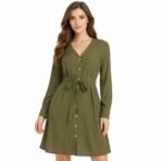 Love & Legend Addition Elle Olive Green Button Front Midi Dress Size 14 NWT