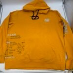 Caterpillar CAT Yellow Hoodie 2XL Graphic Spellout Pre-Owned