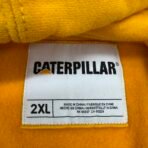 Caterpillar CAT Yellow Hoodie 2XL Graphic Spellout Pre-Owned - Image 3