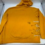 Caterpillar CAT Yellow Hoodie 2XL Graphic Spellout Pre-Owned - Image 2