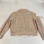 American Eagle Distressed Denim Jacket Beige XL NWT Frayed Hem Ripped Casual - Image 6