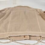 American Eagle Distressed Denim Jacket Beige XL NWT Frayed Hem Ripped Casual - Image 7