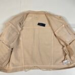 American Eagle Distressed Denim Jacket Beige XL NWT Frayed Hem Ripped Casual - Image 4