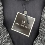 Melanie Lyne NESS Women Jacket XL Black Grey Textured Lace Trim Button Front New - Image 7