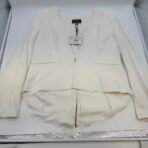 Melanie Lyne Ivory Open Front Blazer Chiffon Back Jacket Size 16 NWT Elegant - Image 3