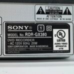 SONY RDR-GX380  DVD Recorder With Power Cord No Remote Tested And Working - Image 9
