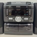 Vintage 1990s Sharp CD-C422 Mini Stereo System 3-CD Changer Dual Cassette Tested - Image 2