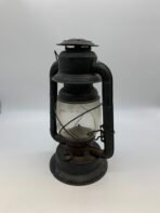 Vintage Rustic Hurricane Lantern – Black Metal Oil Lamp – Farmhouse Cabin Decor