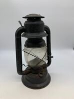 Vintage Rustic Hurricane Lantern – Black Metal Oil Lamp – Farmhouse Cabin Decor - Image 2
