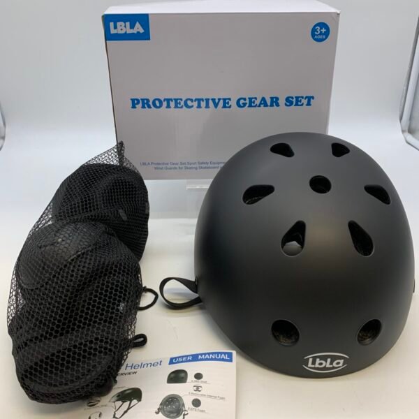 Black Kids Protective Gear Set – Helmet & Pads