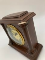 Vintage German Mantel Clock Wooden Case Roman Numerals Desk Shelf Clock Made in Germany - Image 7