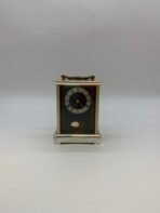 Vintage Hechinger Quartz Desk Clock Made in Germany Brass Glass Mantel Clock Working