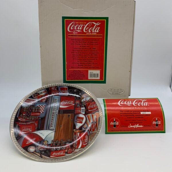 Vintage Coca-Cola Collector Plate w/ Box & Certificate