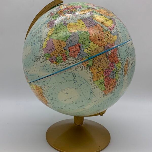 World Globe Gold Base Desktop Globe Retro Geographic Atlas Decor