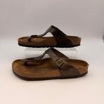 Birkenstock Gizeh Leather Sandals Brown EU 40 Made In Germany - Image 4