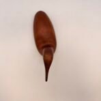 Vintage Hand Carved Wooden Duck Sculpture Signed M.D. 1989 Teak Style Decor - Image 3