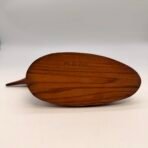 Vintage Hand Carved Wooden Duck Sculpture Signed M.D. 1989 Teak Style Decor - Image 5