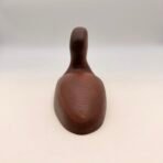 Vintage Hand Carved Wooden Duck Sculpture Signed M.D. 1989 Teak Style Decor - Image 6