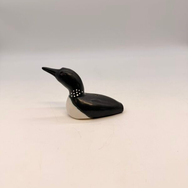 Hand Carved Wooden Loon Bird Decoy Signed R Campbell Wood Art Folk Sculpture