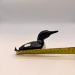 Hand Carved Wooden Loon Bird Decoy Signed R Campbell Wood Art Folk Sculpture - Image 7