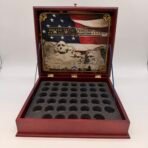 US Presidential Dollar Coin Collection Wooden Display Case Mount Rushmore Coin Holder - Image 3
