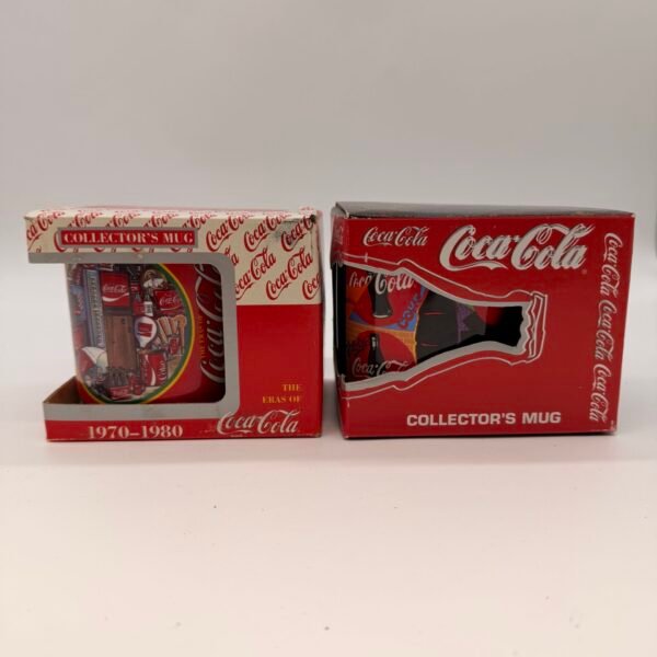 Vintage 1995 Coca-Cola Collector Mug Set Enesco 169986 169803 w Boxes