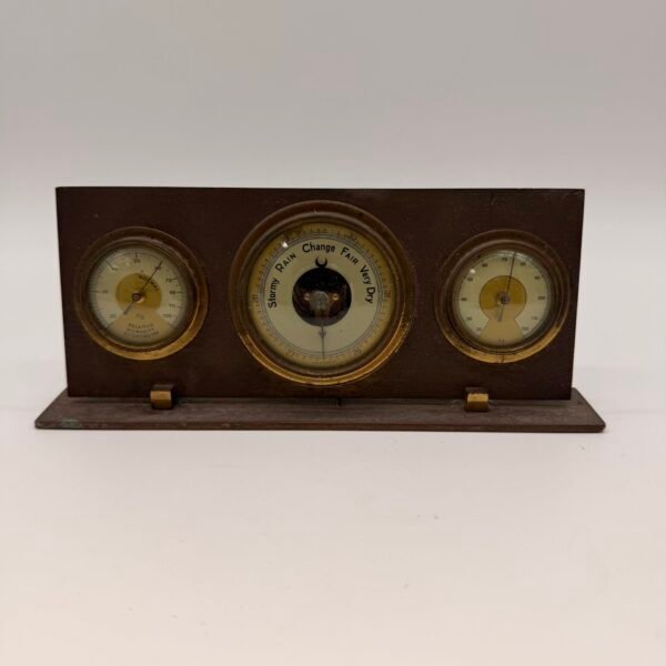 Vintage German Weather Station Barometer Hygrometer Thermometer Wood
