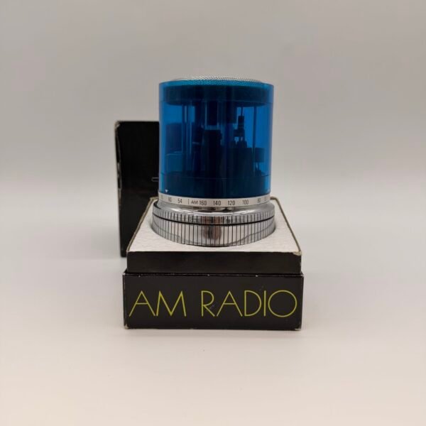 Vintage GE P2760 AM Radio Transparent Blue General Electric Japan w/ Box