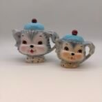 Rare Lefton Puppy Pal ESD Japan Dog Teapot Creamer Set MR21245 MR21242 1950s