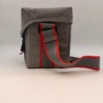 IMAGE Camera Shoulder Bag Gray Red Padded Carry Case Adjustable Strap - Image 2