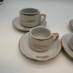 Vintage IONIA Hellas Greece Espresso Cups Gold Demitasse Set 4 Porcelain - Image 3