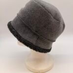 Roots Fleece Bucket Hat Grey Black Size M Winter Cap Like New - Image 2