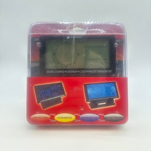 EC60 Car Digital Compass Clock Thermometer Hygrometer Weather Forecast LCD