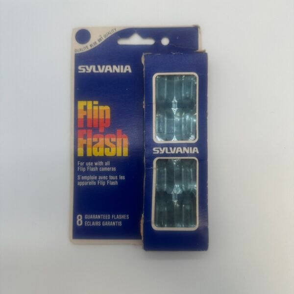Vintage Sylvania Blue Dot Flip Flash 8 Flashbulbs Camera Flash Made Canada
