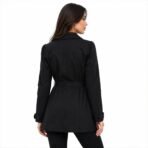 Vertigo Paris Black Trench Coat Jacket XL Belted Double Breasted New With Tags - Image 2