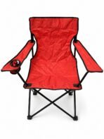 Ozark Trail Deluxe Camping Chair Folding Arm Chair w/ Cup Holder & Carry Bag Red - Image 4