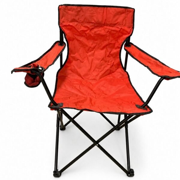 Ozark Trail Deluxe Camping Chair Folding Arm Chair w/ Cup Holder & Carry Bag Red